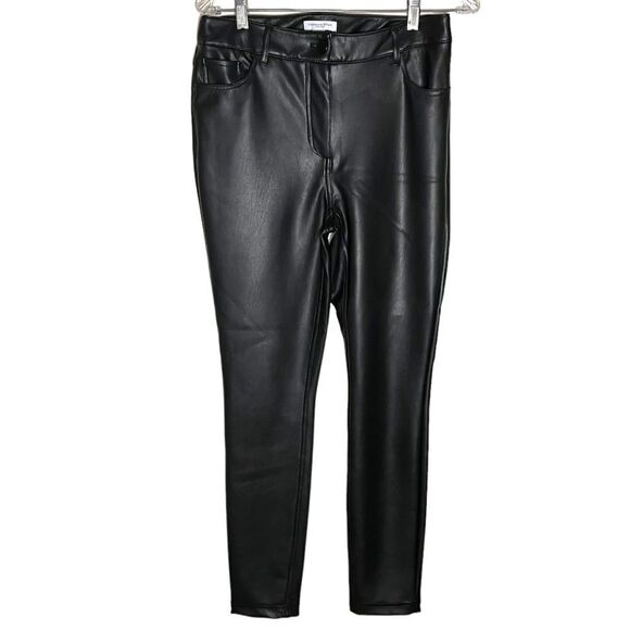 CAROLINA BELLE Faux Leather Pants, Black Size 6 - Picture 1 of 4
